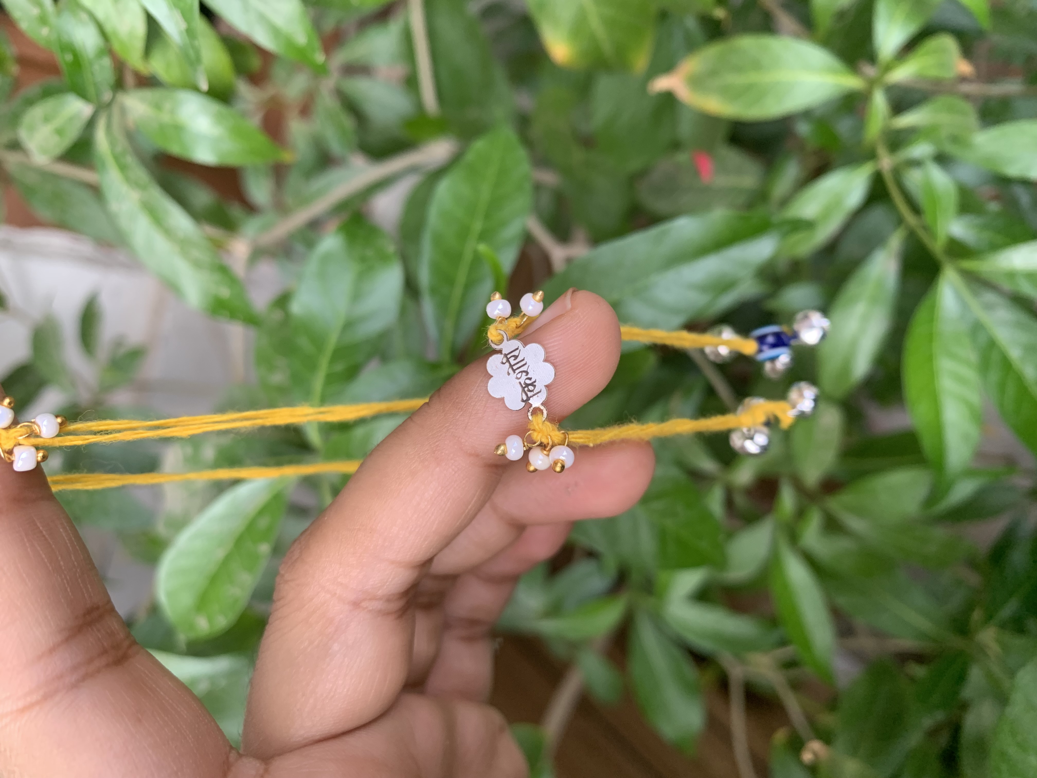 customise name silver Rakhi 